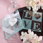 "Clearly in Love" LOVE Glass Coasters